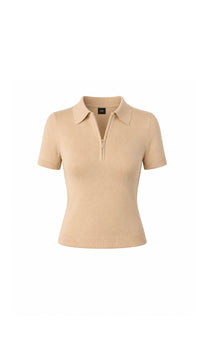 Quarter Zip Knit Tee