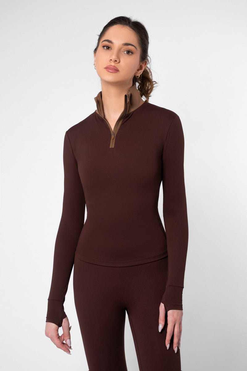 Monochrome Quarter Zip Top