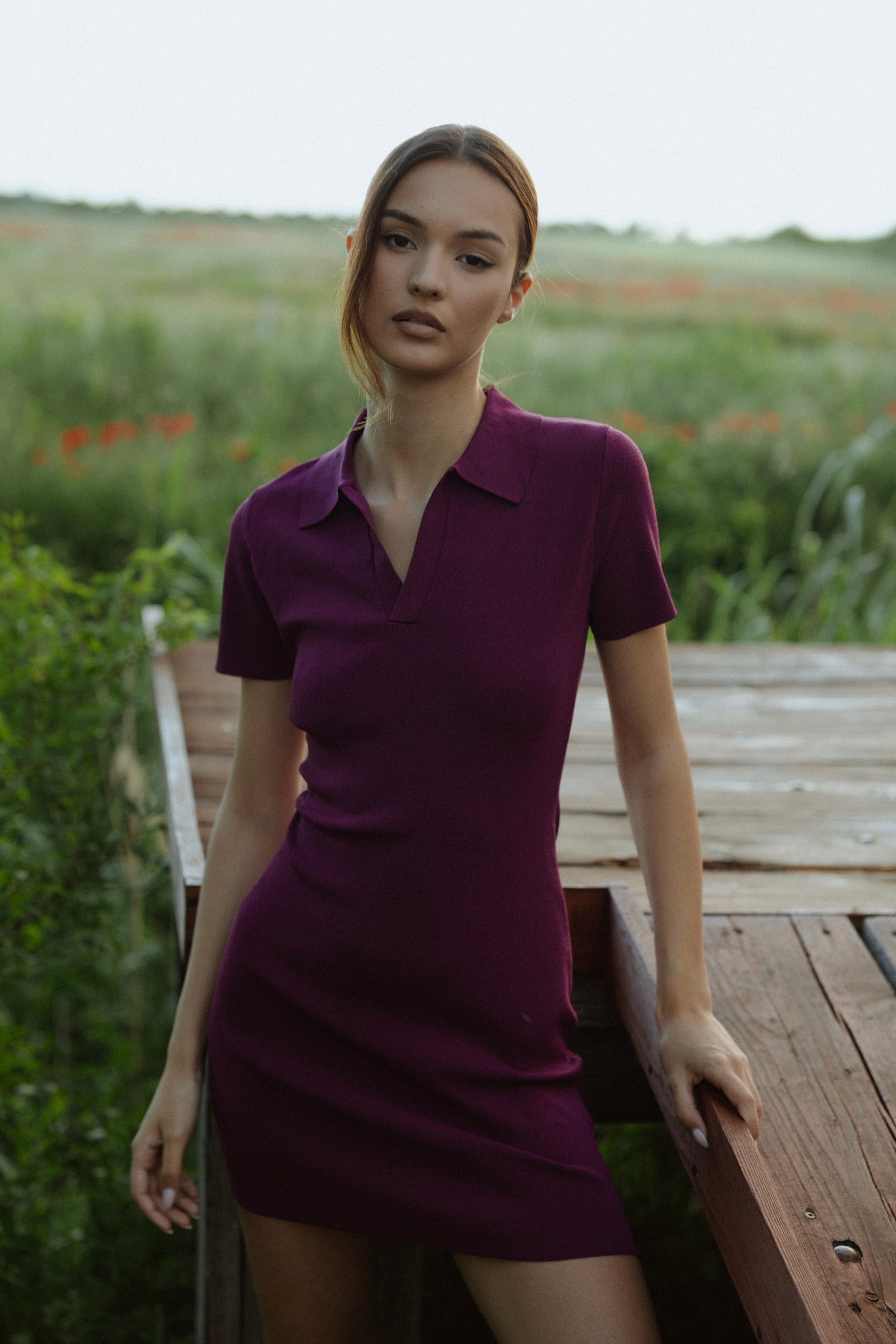 Knit Polo Mini Dress