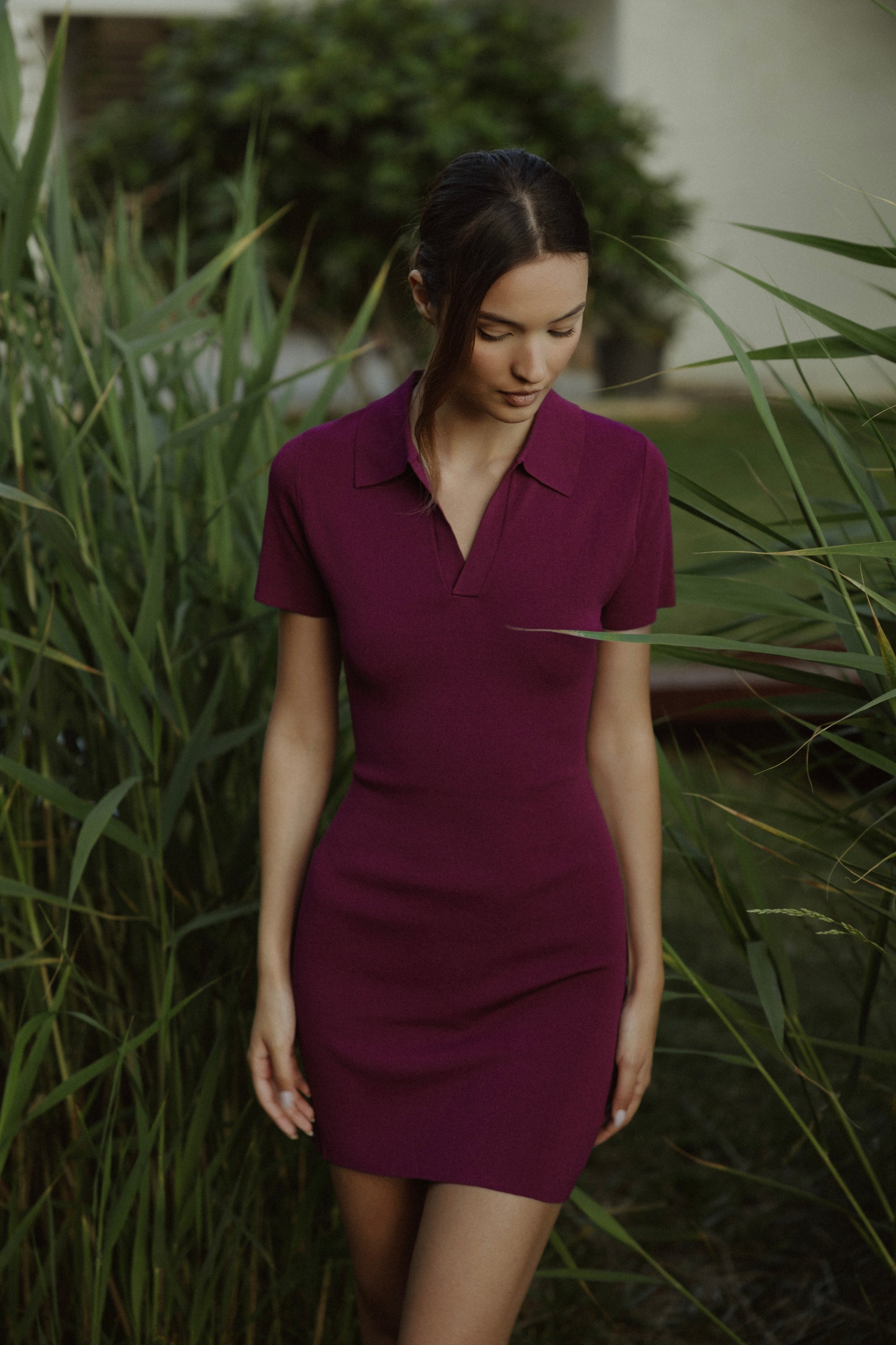 Knit Polo Mini Dress